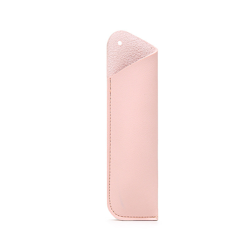 Wholesale PU Leather Creative Simple Pen Protective Cover Diy Student Solid Color Pencil Bag